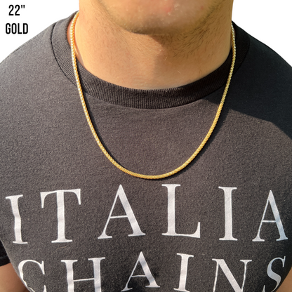 925 Sterling Silver 3mm Rock Chain Necklace