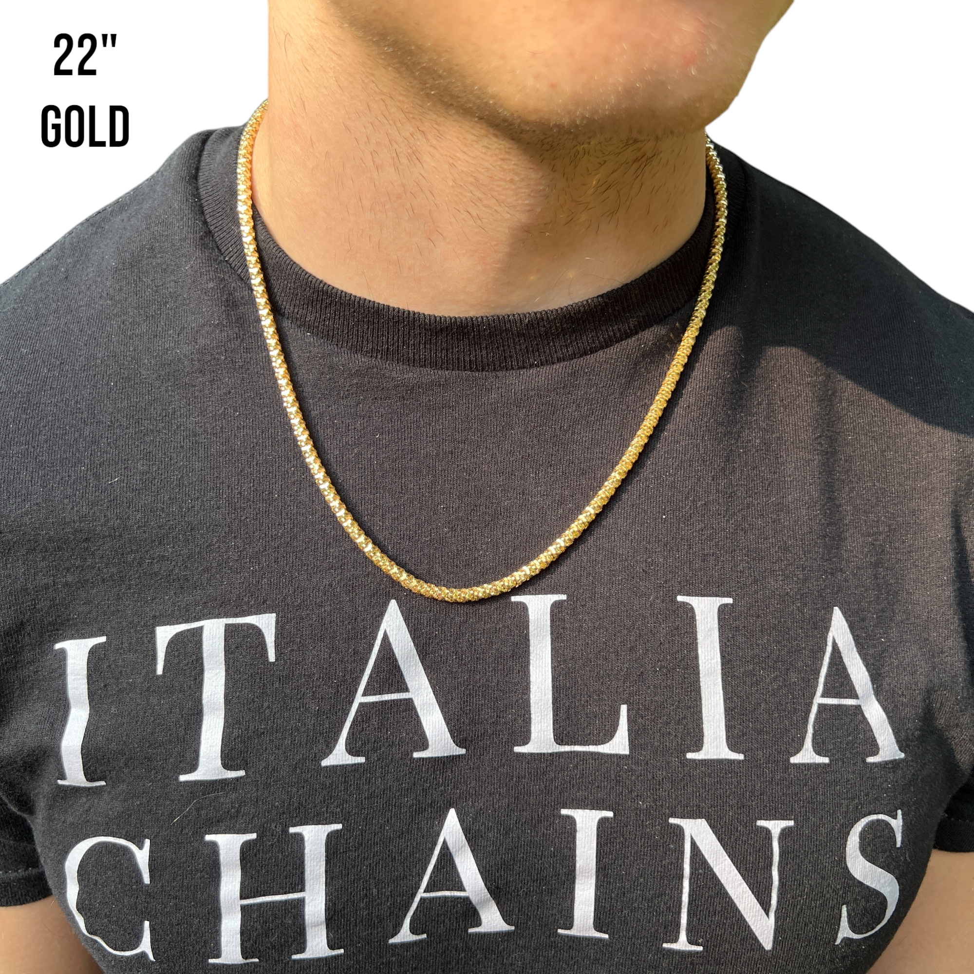 925 Sterling Silver 4mm Rock Chain Necklace