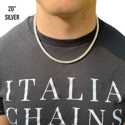 925 Sterling Silver 5mm Rock Chain Necklace