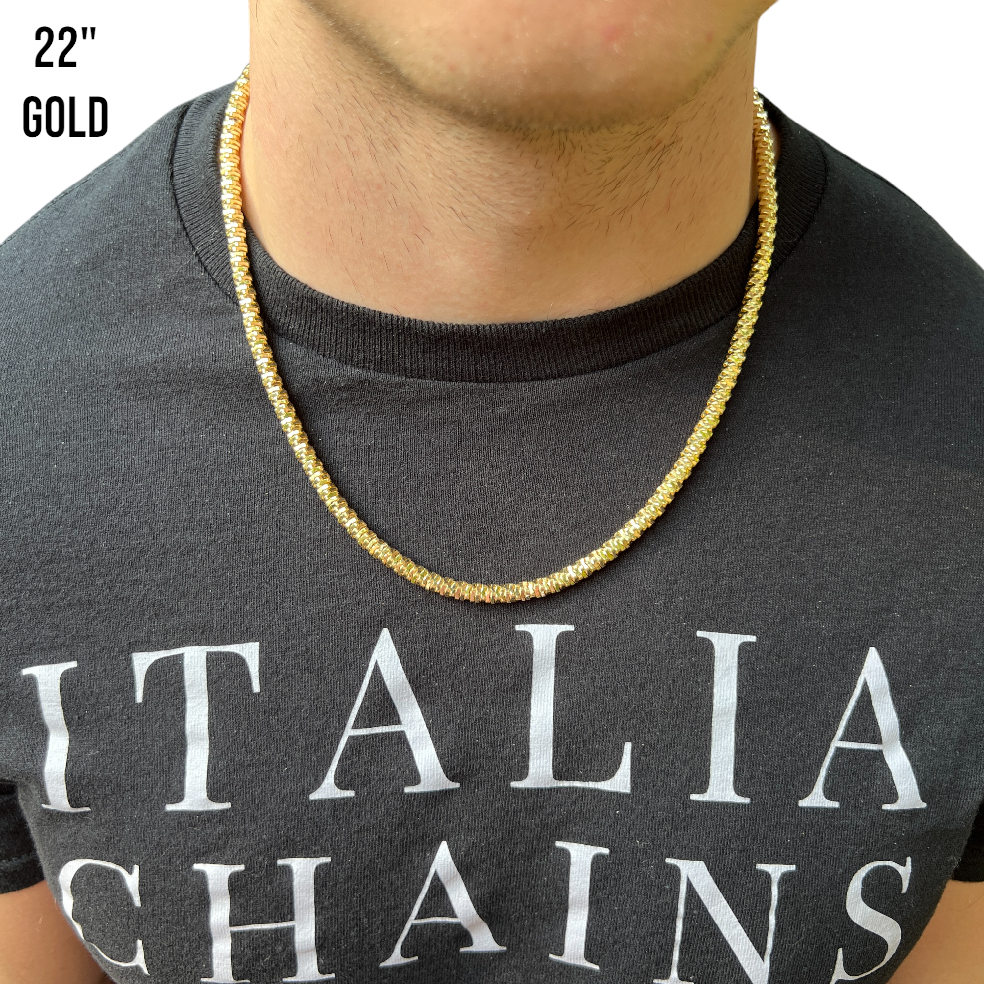 925 Sterling Silver 5mm Rock Chain Necklace