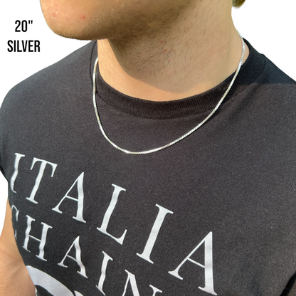 925 Sterling Silver 2mm Box Chain Necklace