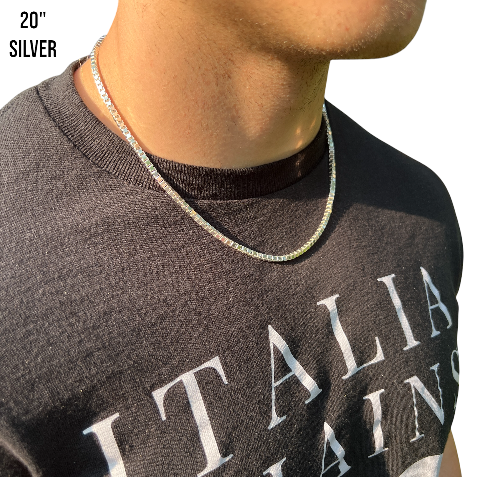 925 Sterling Silver 3mm Box Chain Necklace