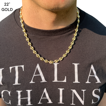 925 Sterling Silver 12mm Puffed Gucci Chain Necklace