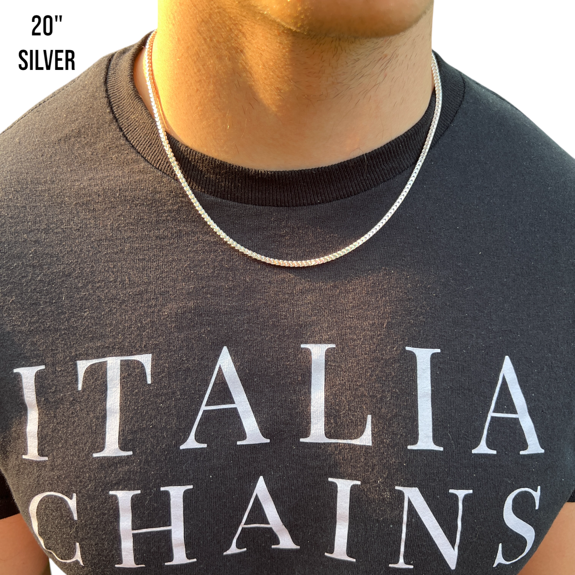 925 Sterling Silver 2.5mm Franco Chain Necklace