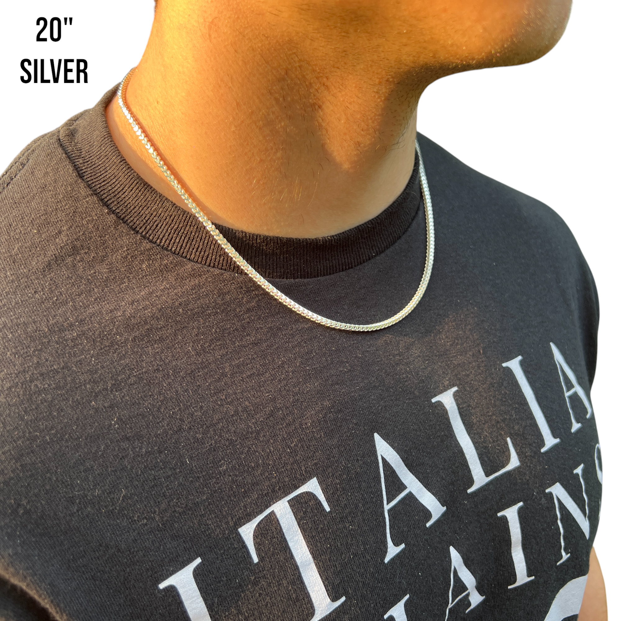 925 Sterling Silver 2.5mm Franco Chain Necklace