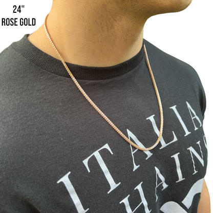 925 Sterling Silver 2.5mm Franco Chain Necklace