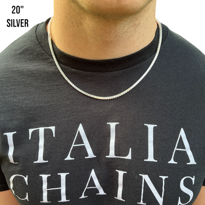 925 Sterling Silver 3mm Franco Chain Necklace