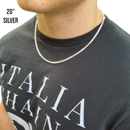 925 Sterling Silver 3mm Franco Chain Necklace