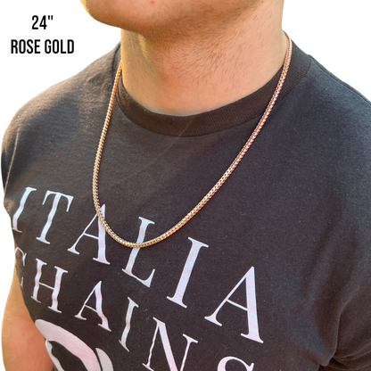 925 Sterling Silver 3mm Franco Chain Necklace