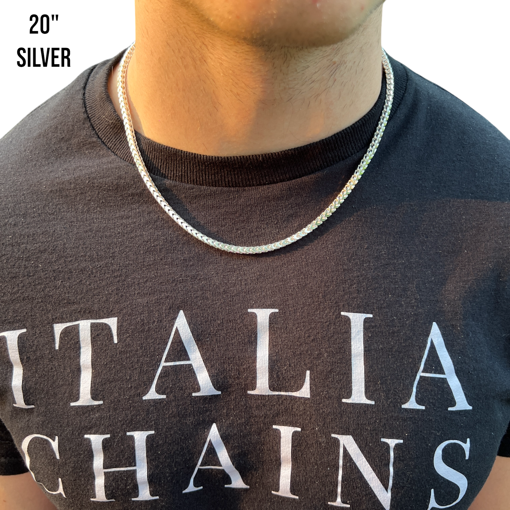 925 Sterling Silver 4mm Franco Chain Necklace