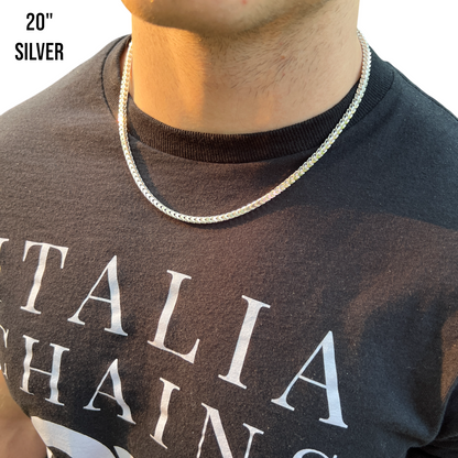 925 Sterling Silver 4mm Franco Chain Necklace