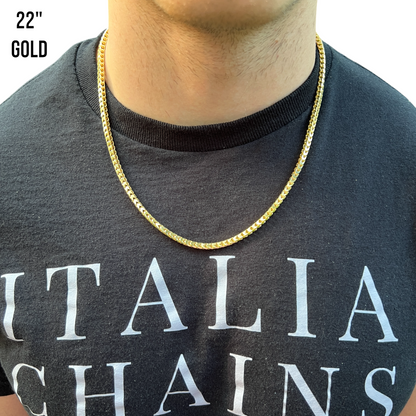 925 Sterling Silver 4mm Franco Chain Necklace