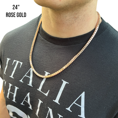 925 Sterling Silver 5mm Franco Chain Necklace