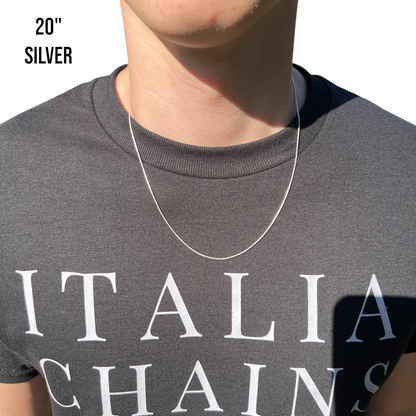 925 Sterling Silver 1mm Rounded Box Chain Necklace