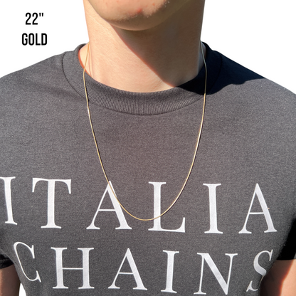 925 Sterling Silver 1mm Rounded Box Chain Necklace