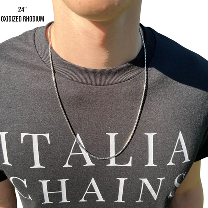 925 Sterling Silver 2mm Rounded Box Chain Necklace