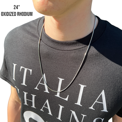 925 Sterling Silver 2mm Rounded Box Chain Necklace