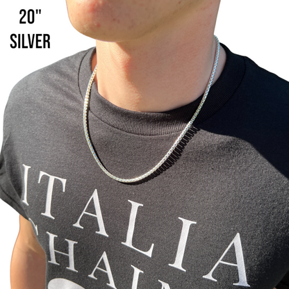 925 Sterling Silver 3mm Rounded Box Chain Necklace