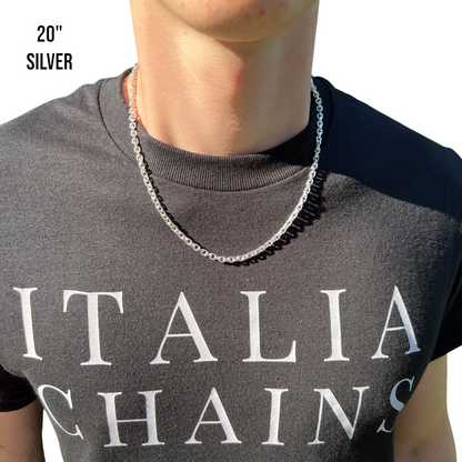 925 Sterling Silver 4mm Anchor Cable Chain Necklace