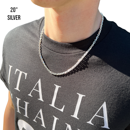 925 Sterling Silver 4mm Anchor Cable Chain Necklace