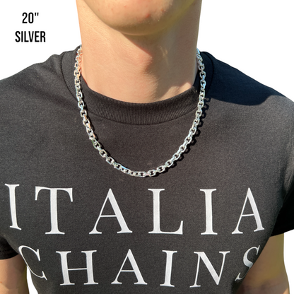 925 Sterling Silver 6mm Anchor Cable Chain Necklace