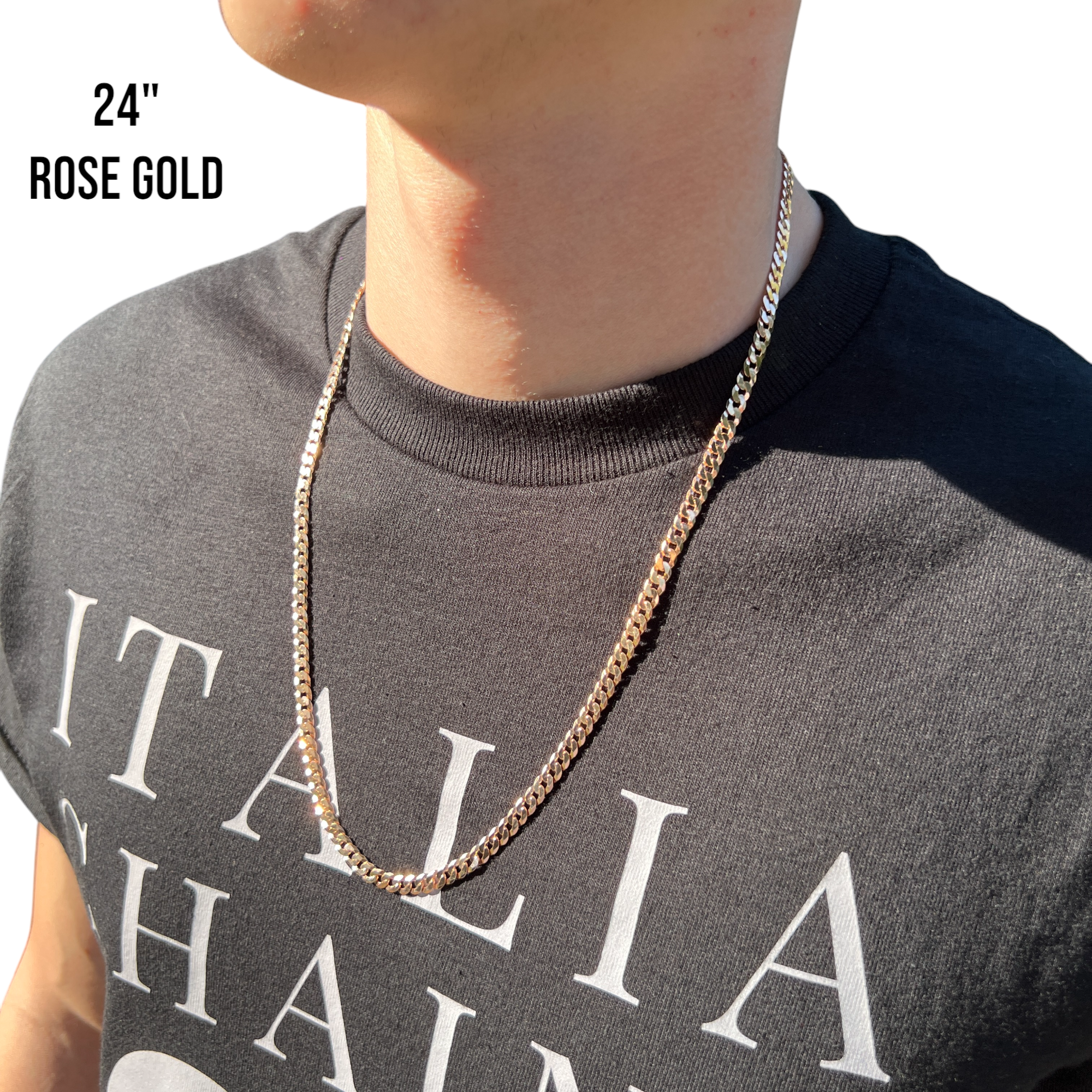 925 Sterling Silver 5mm Flat Curb Cuban Chain Necklace