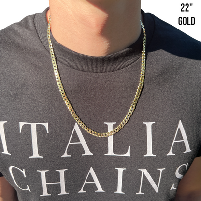 925 Sterling Silver 6mm Flat Curb Cuban Chain Necklace