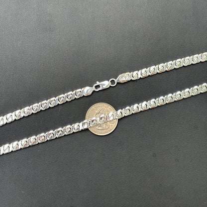 925 Sterling Silver 6mm Dollar Chain Necklace