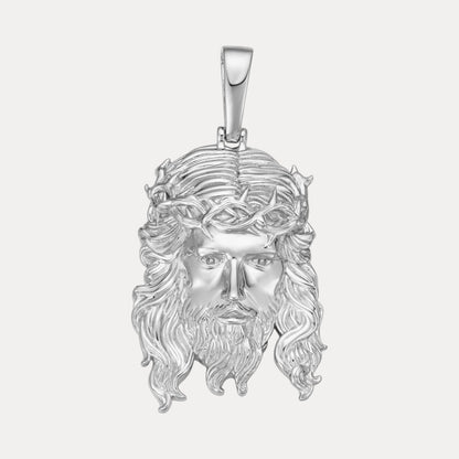 925 Sterling Silver Classic Jesus Piece Pendant - Medium