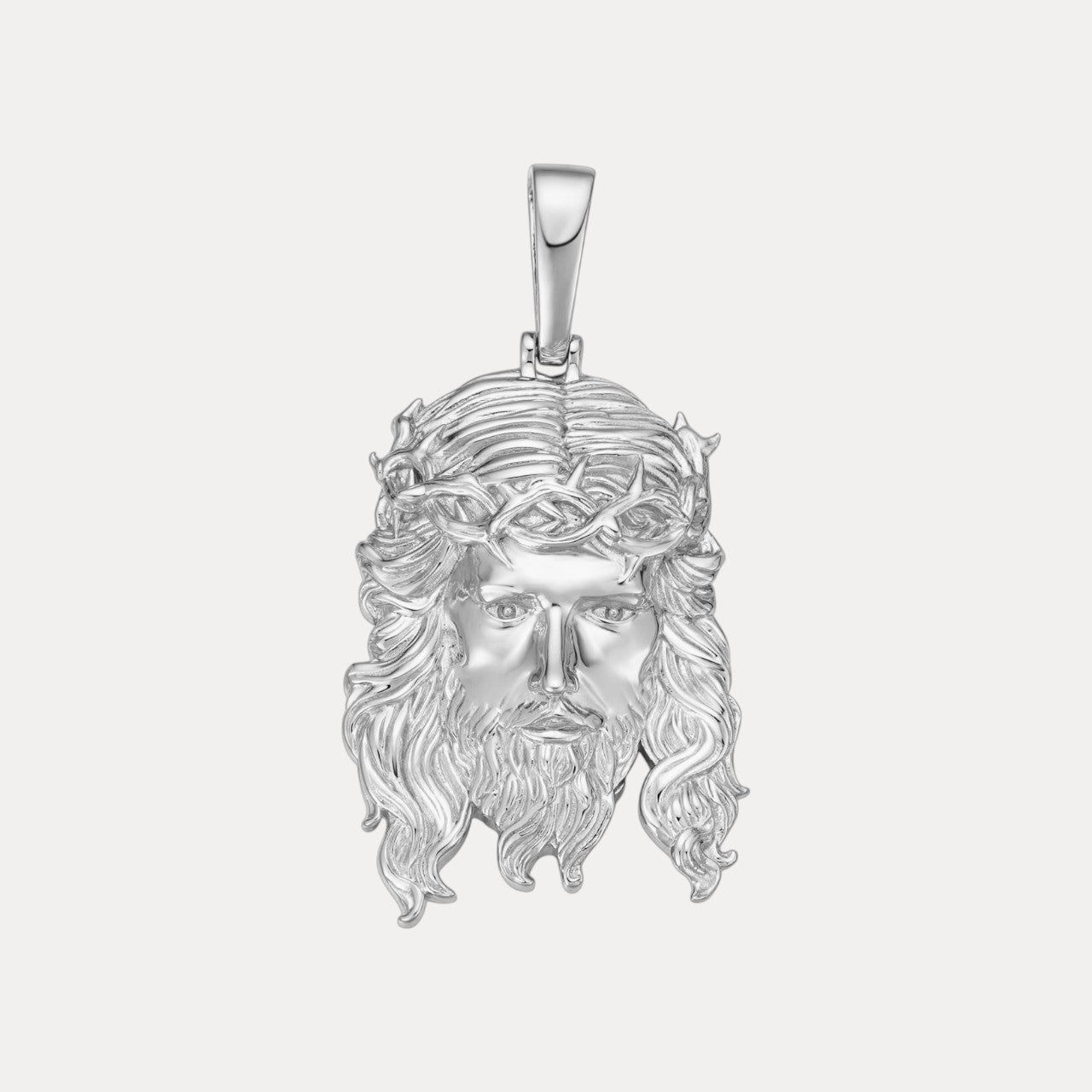 925 Sterling Silver Classic Jesus Piece Pendant - Small