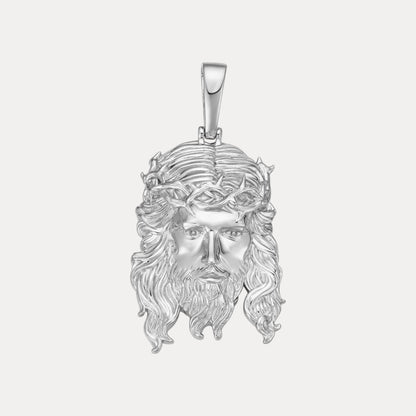 925 Sterling Silver Classic Jesus Piece Pendant - Small