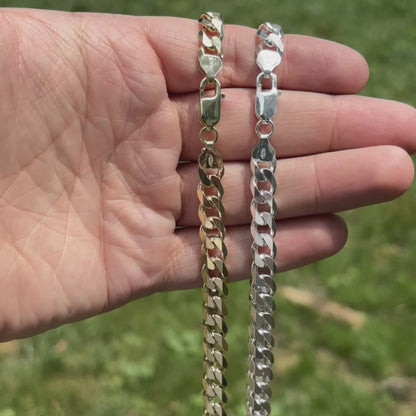 925 Sterling Silver 8mm Curb Chain Necklace