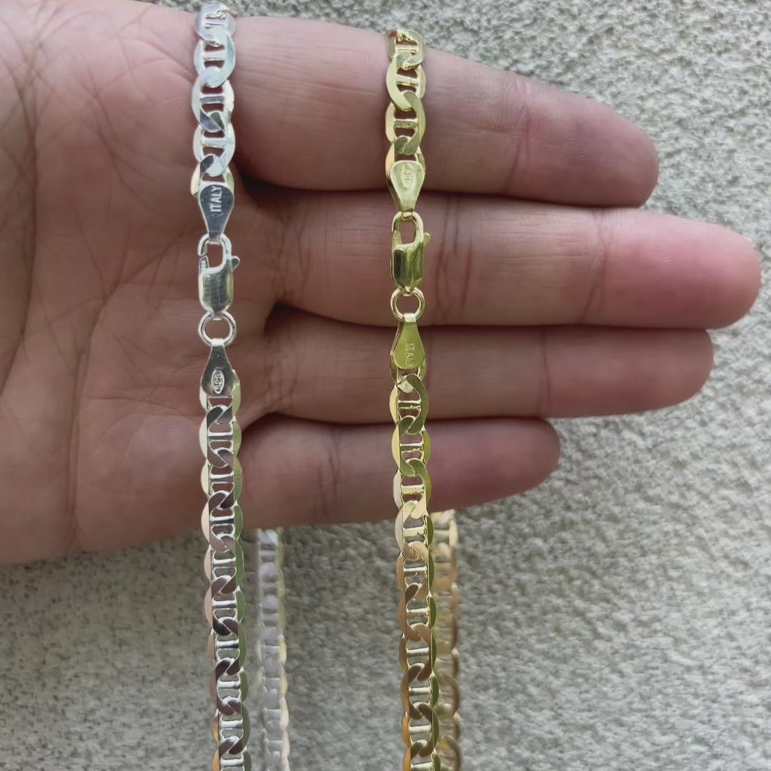 925 Sterling Silver 5mm Mariner Chain Necklace