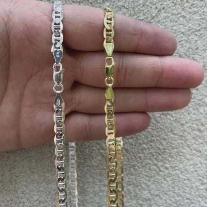 925 Sterling Silver 5mm Mariner Chain Necklace