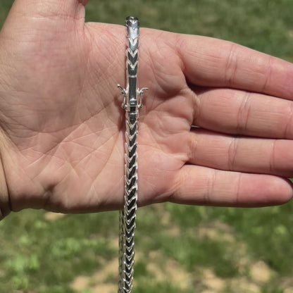 925 Sterling Silver 6mm Rounded Franco Chain Necklace