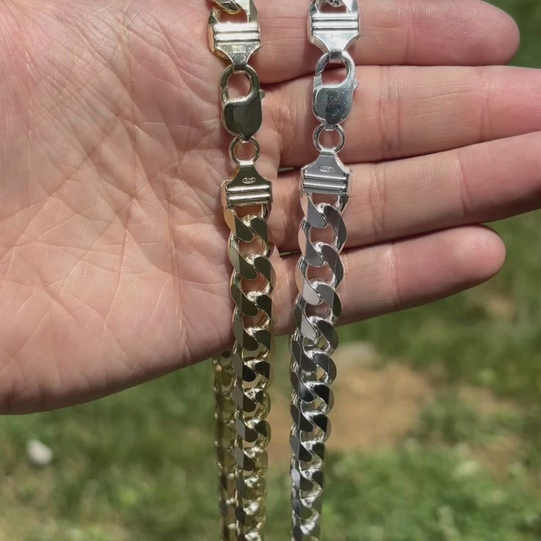 925 Sterling Silver 12mm Curb Chain Necklace