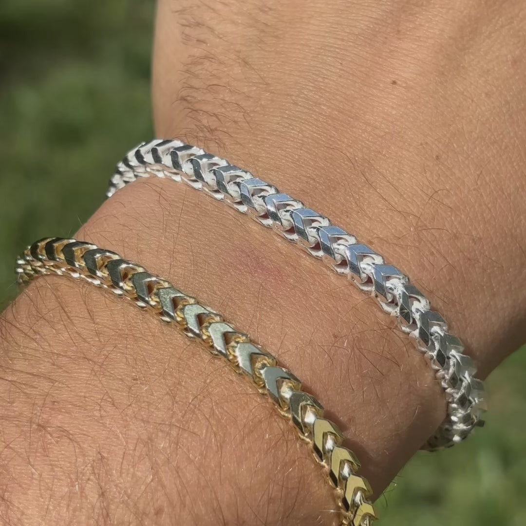 925 Sterling Silver 5mm Franco Bracelet