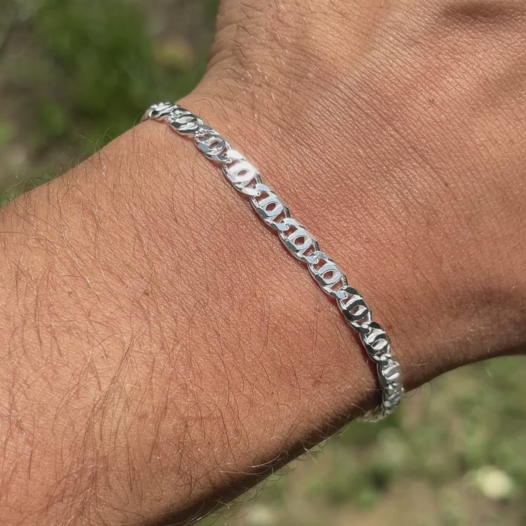 925 Sterling Silver 4.5mm Tiger Eye Bracelet