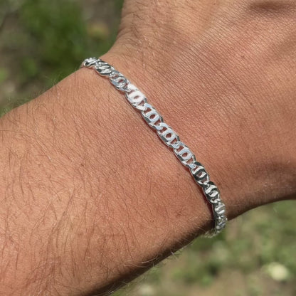 925 Sterling Silver 4.5mm Tiger Eye Bracelet