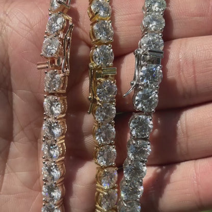 925 Sterling Silver 7mm Tennis Chain Necklace - CZ Or Moissanite