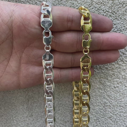 925 Sterling Silver 10mm Mariner Chain Necklace