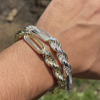 925 Sterling Silver 10mm Figarope Milano Bracelet