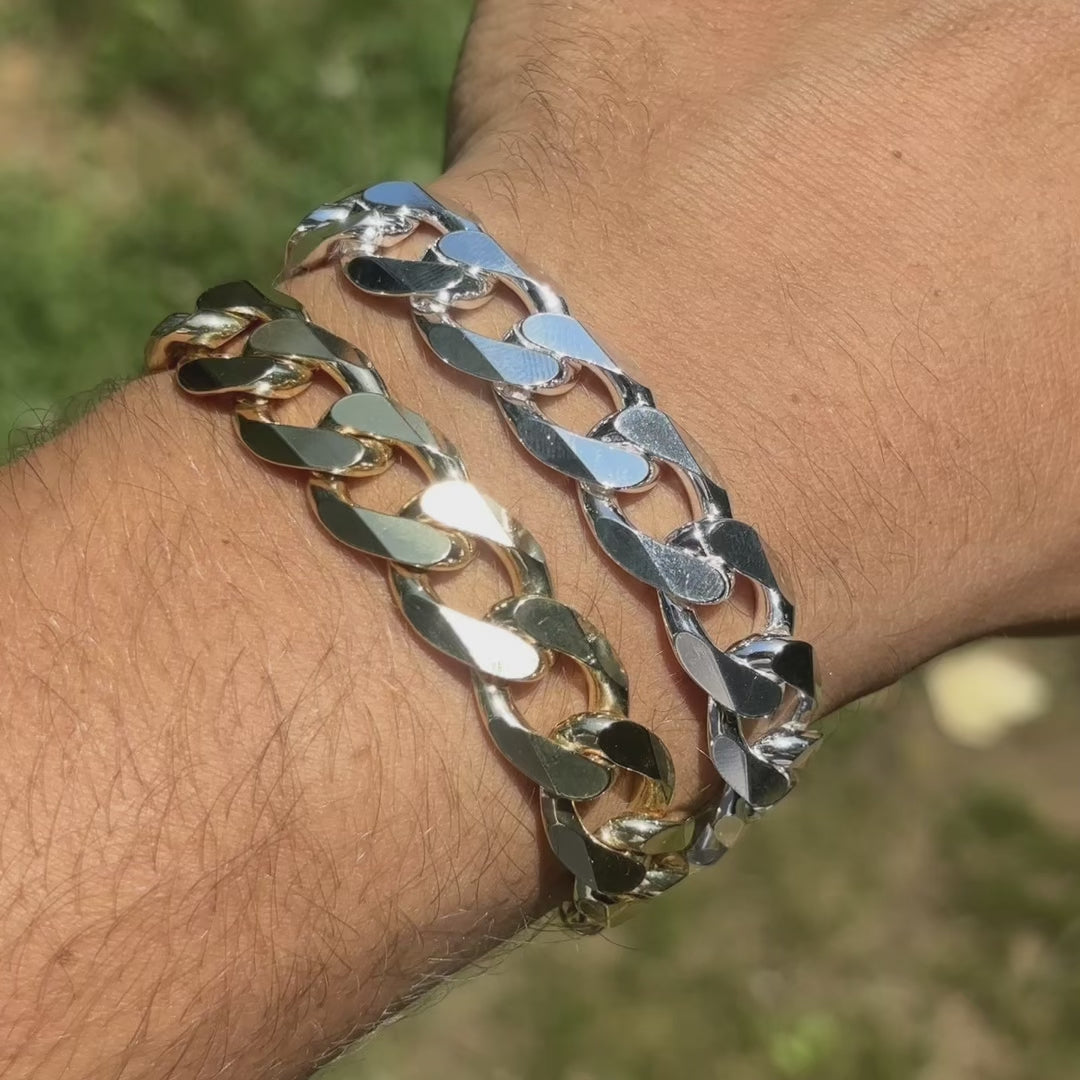 925 Sterling Silver 13.5mm Curb Bracelet