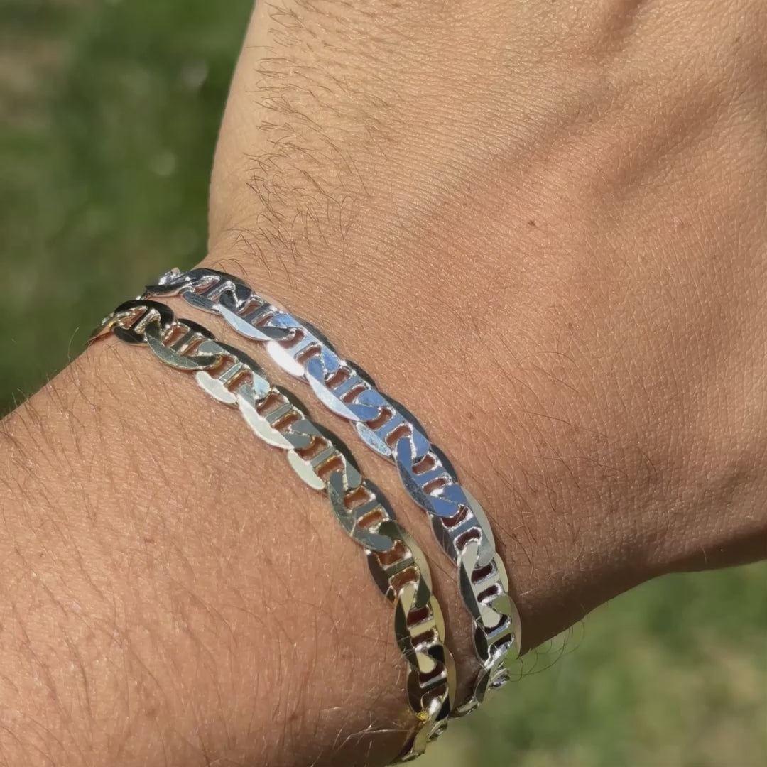 925 Sterling Silver 6mm Mariner Bracelet