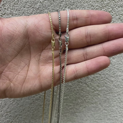 925 Sterling Silver 2mm Rounded Box Chain Necklace