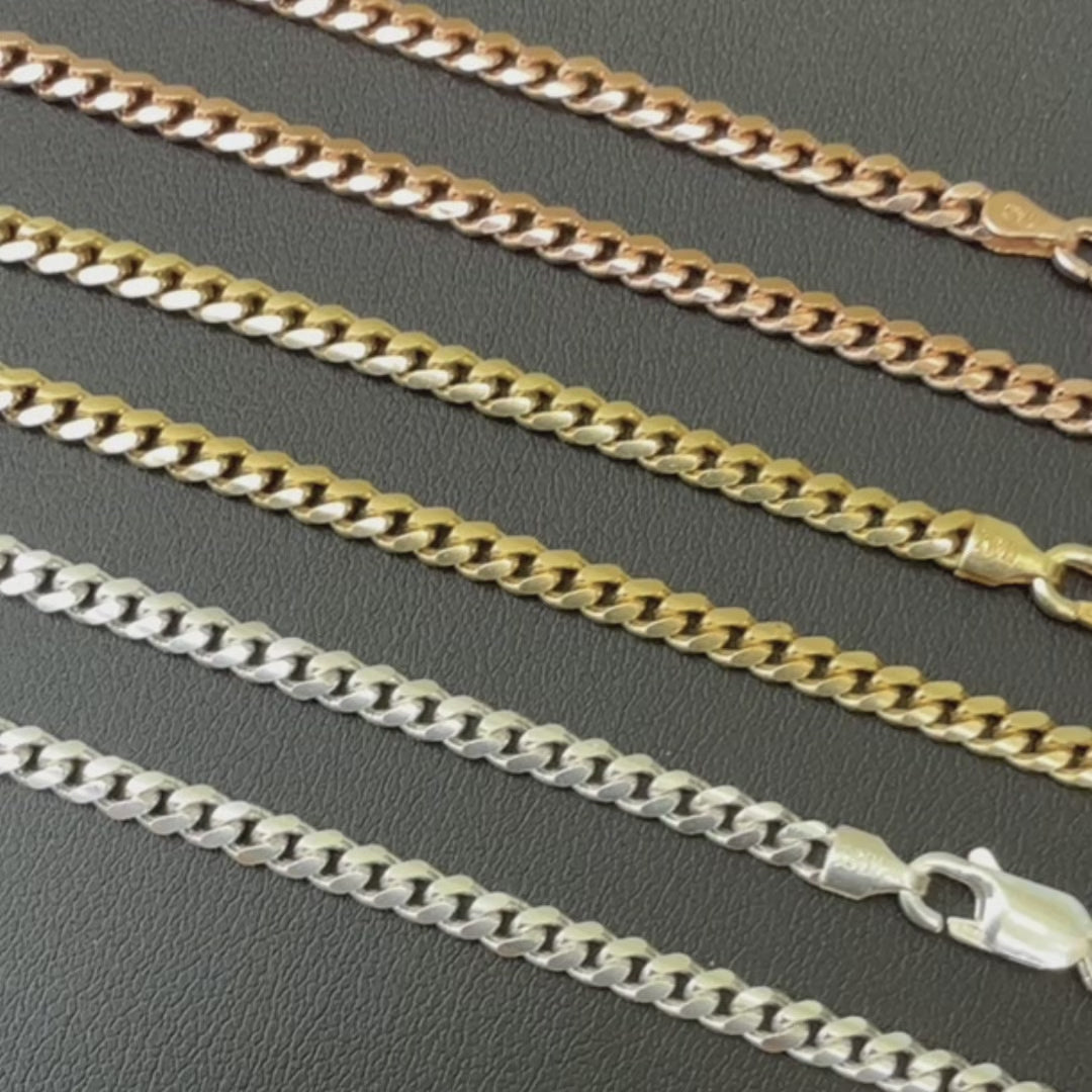 925 Sterling Silver 3.5mm Miami Cuban Chain Necklace