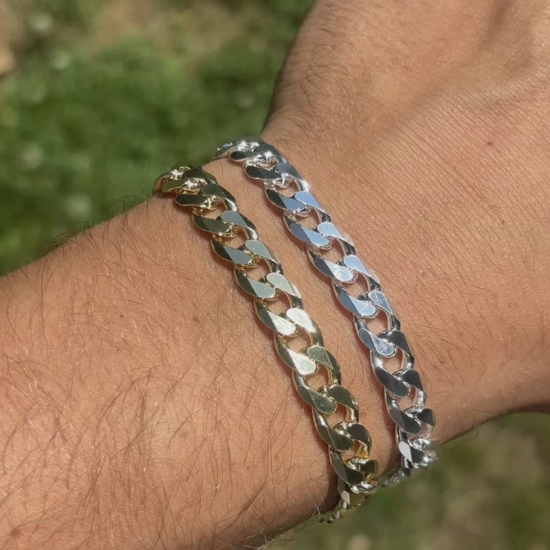 925 Sterling Silver 8mm Curb Bracelet