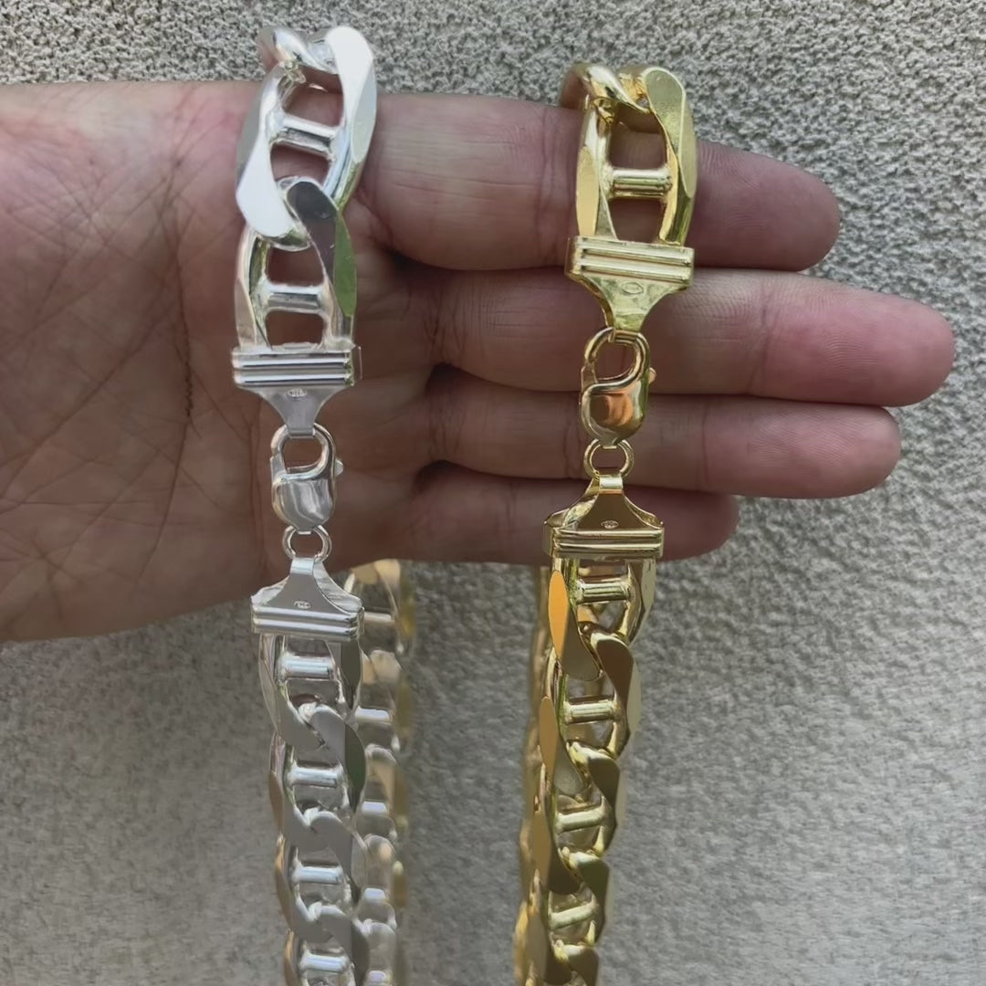 925 Sterling Silver 16mm Mariner Chain Necklace