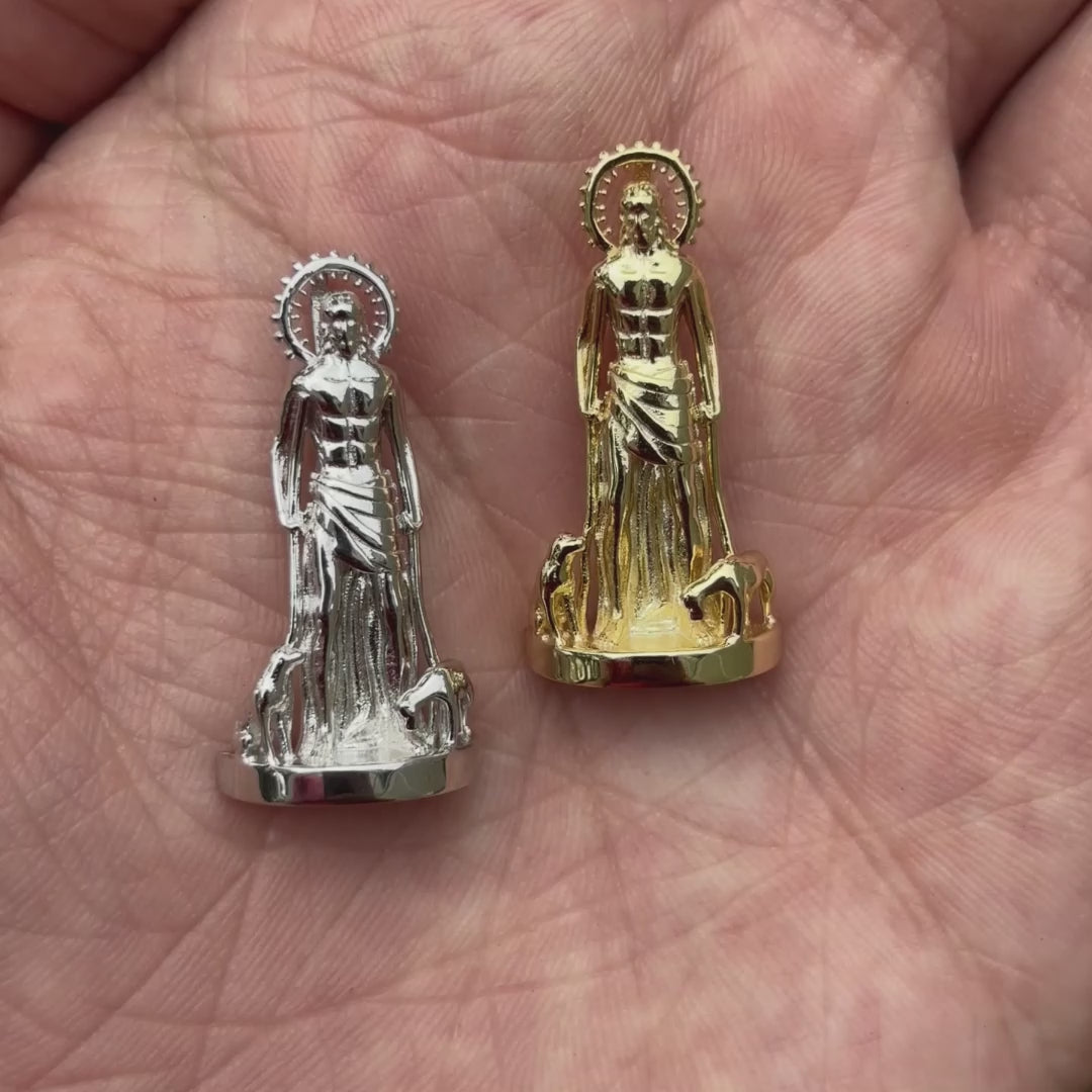 925 Sterling Silver St Lazarus San Lazaro Pendant - Small