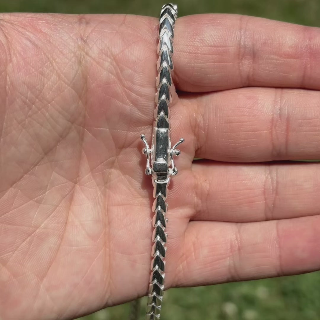 925 Sterling Silver 5mm Rounded Franco Chain Necklace